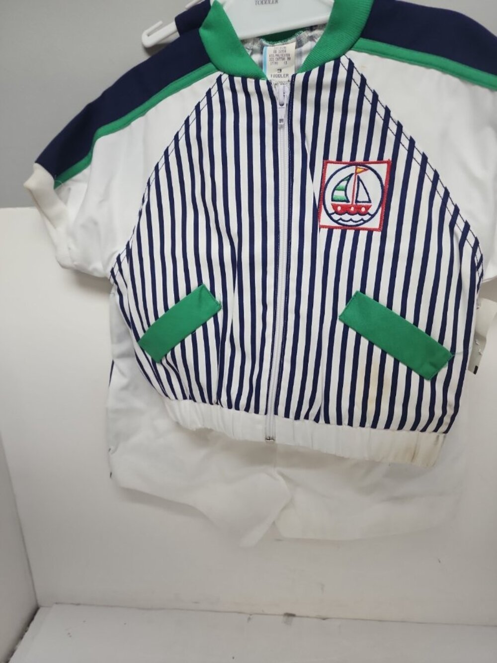 Unbranded Infant Boys 2-Piece  Set 3 Toddler White/Blue Striped New!!!